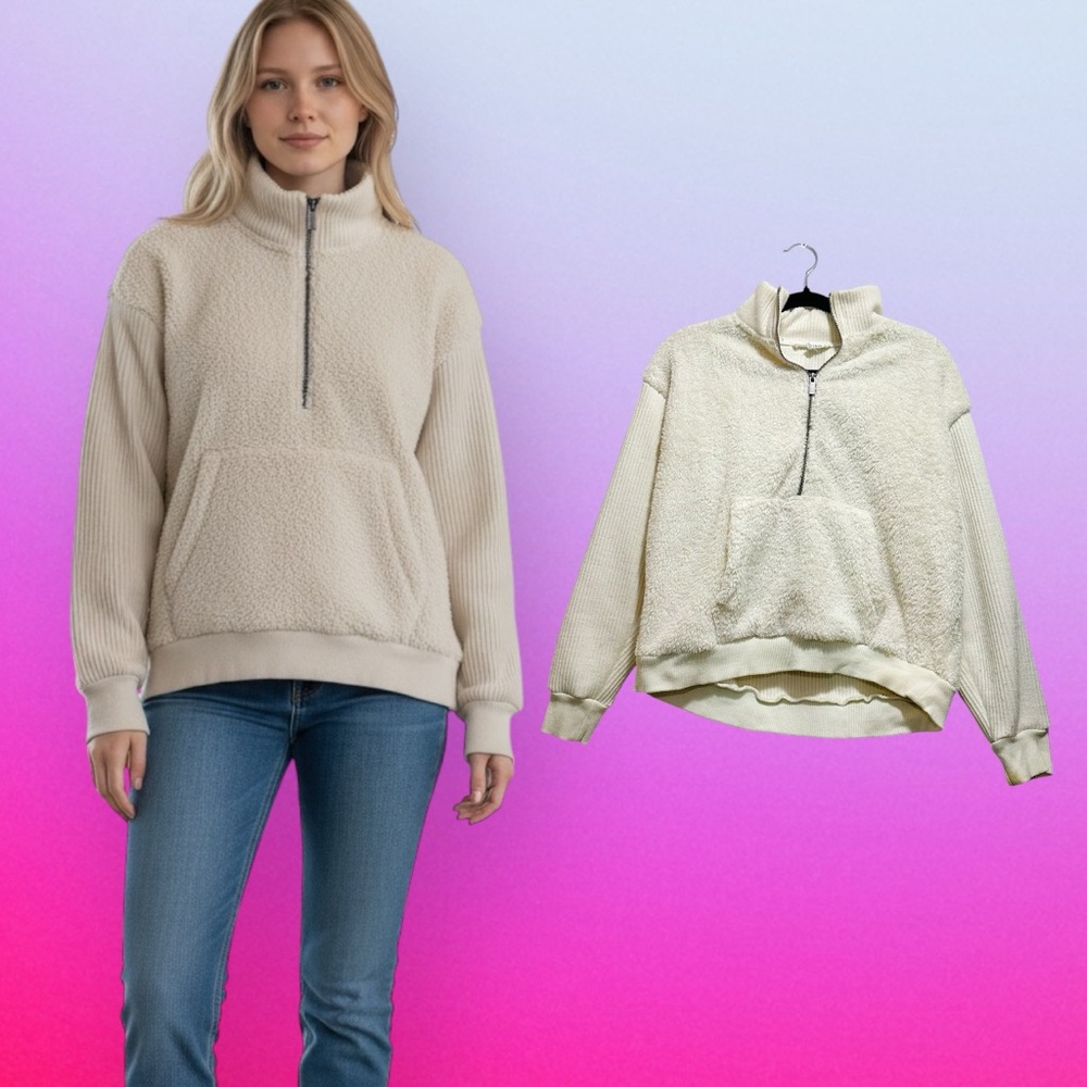 Vintage Y2K Workshop Republic Clothing Cream Turtleneck Sweater - Picture 4 of 9